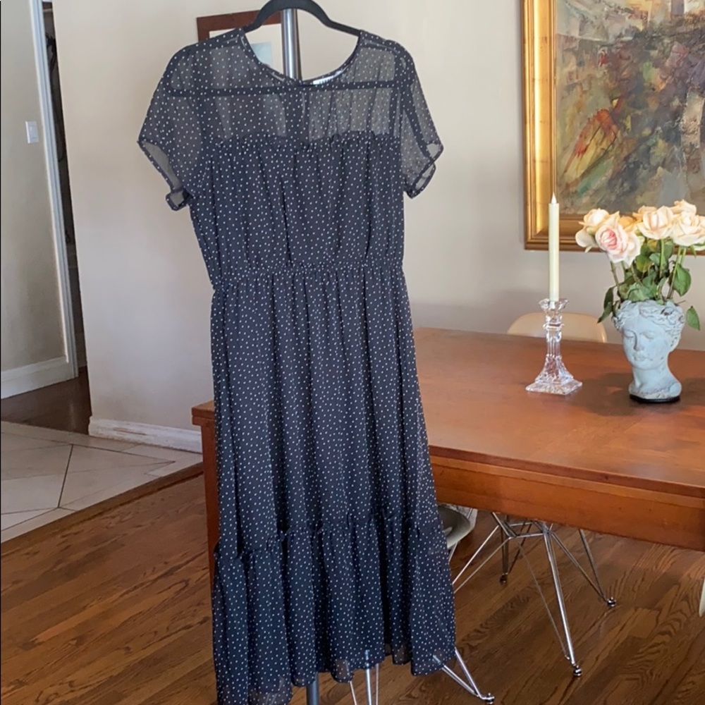 Black polka dot dress